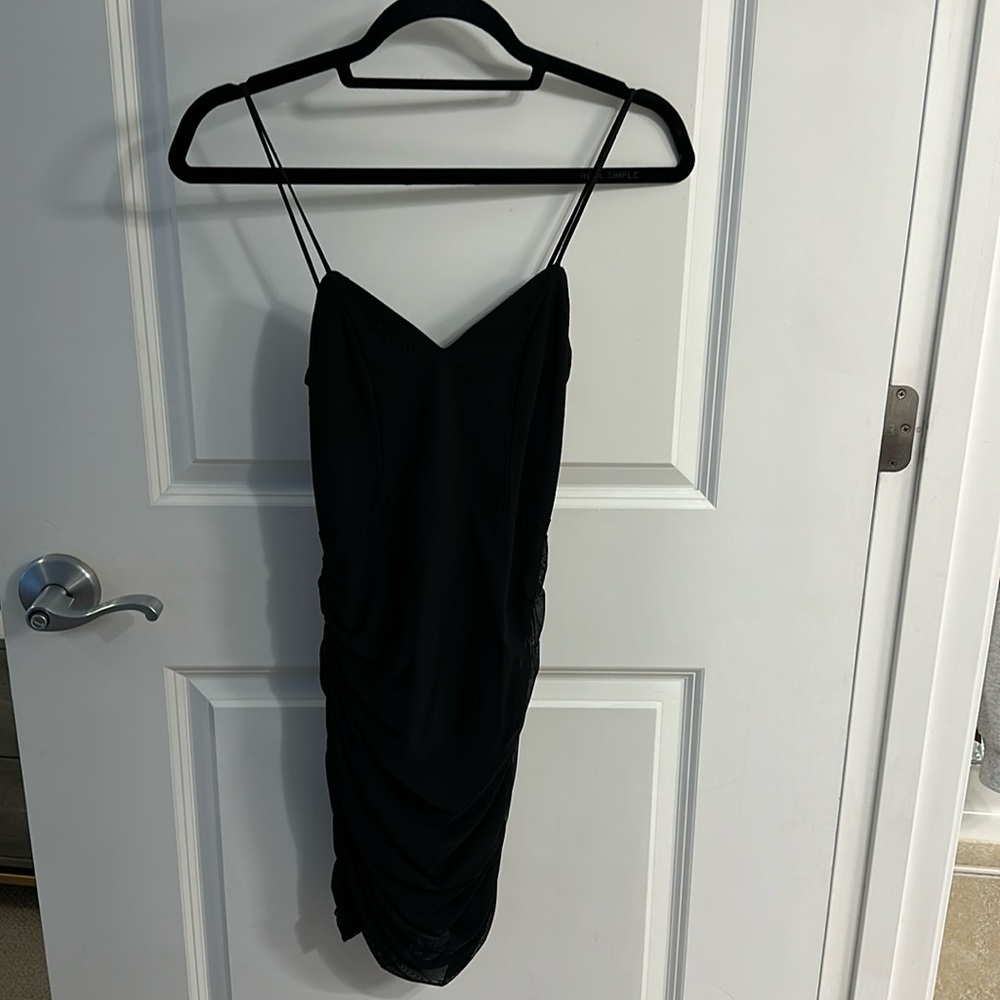 Bianca - Rouched Black Mini Dress